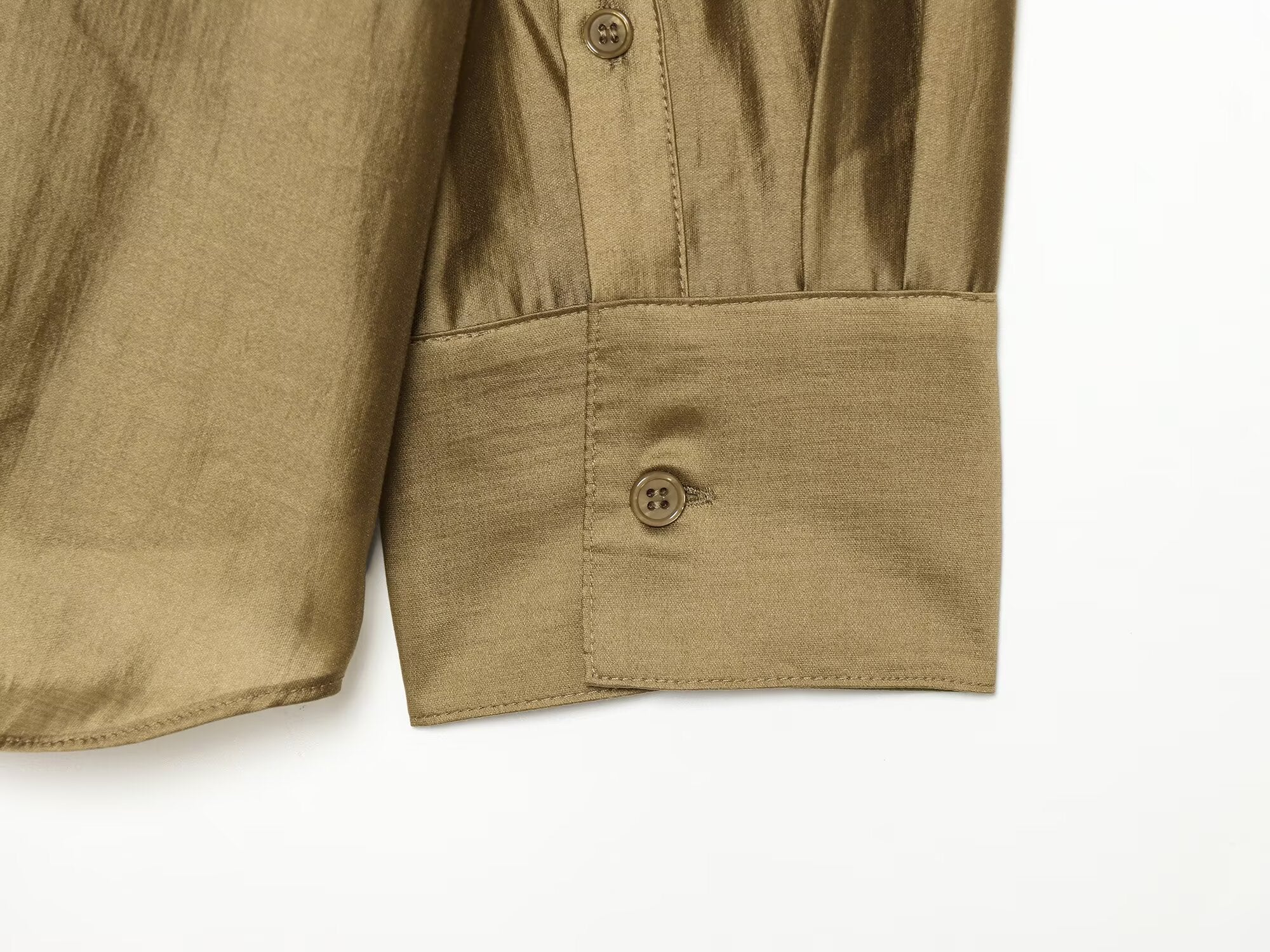Women's loose satin textured casual shirt