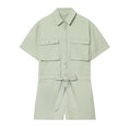 Women's With Belt shirt style jumpsuit