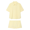 suit Women's 2 pieces loose striped poplin loose shirt+Shorts