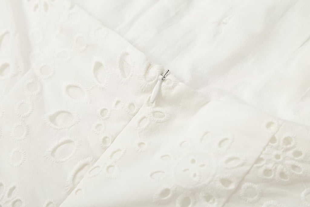 Women's hollowed out embroidered patchwork dress