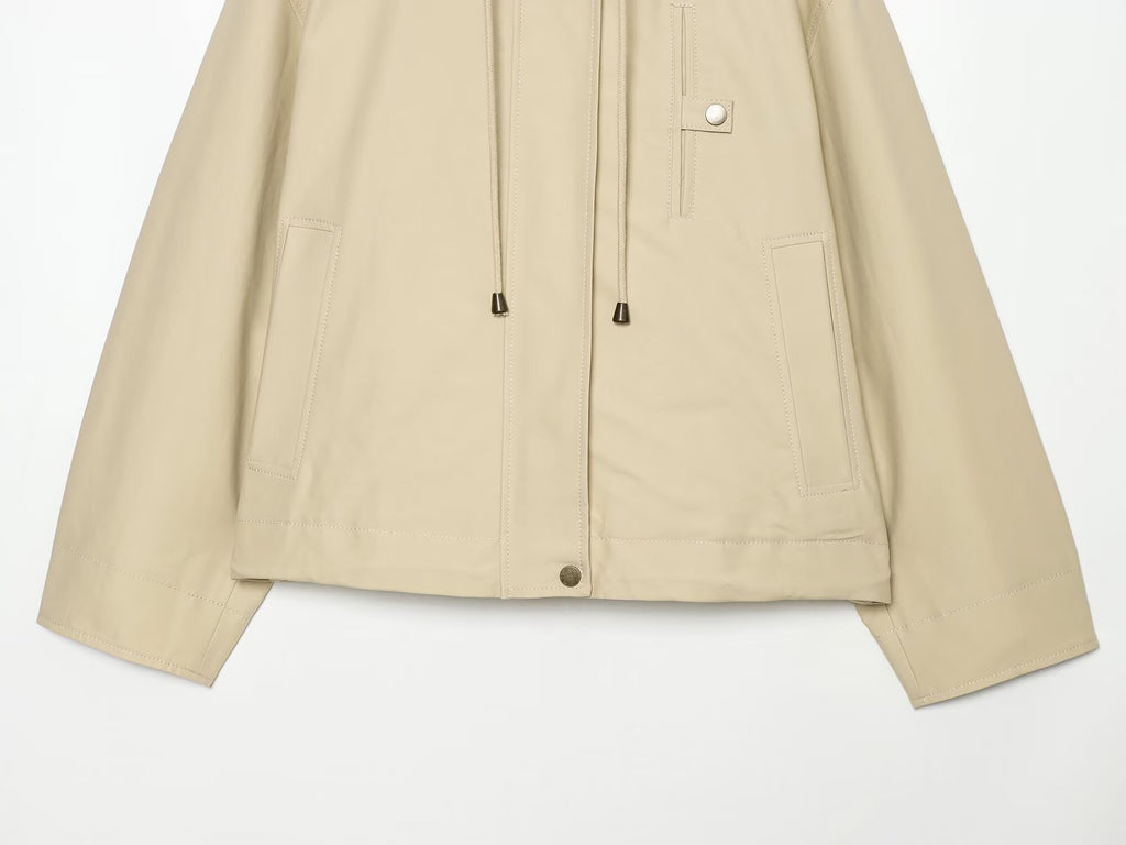 Women's loose hooded casual parka Coat