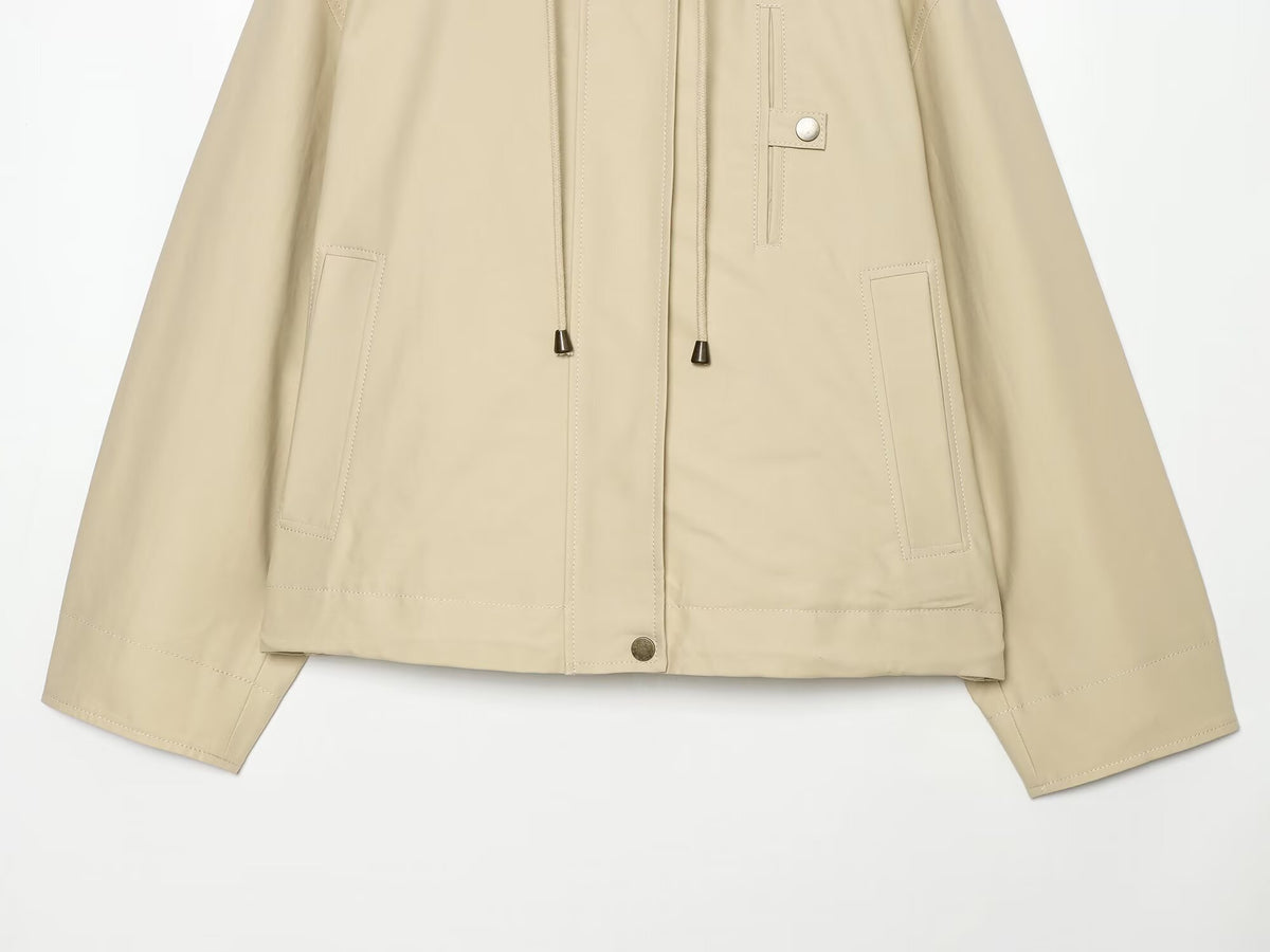 Women's loose hooded casual parka Coat