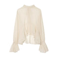 Women's layered decorative semi transparent top