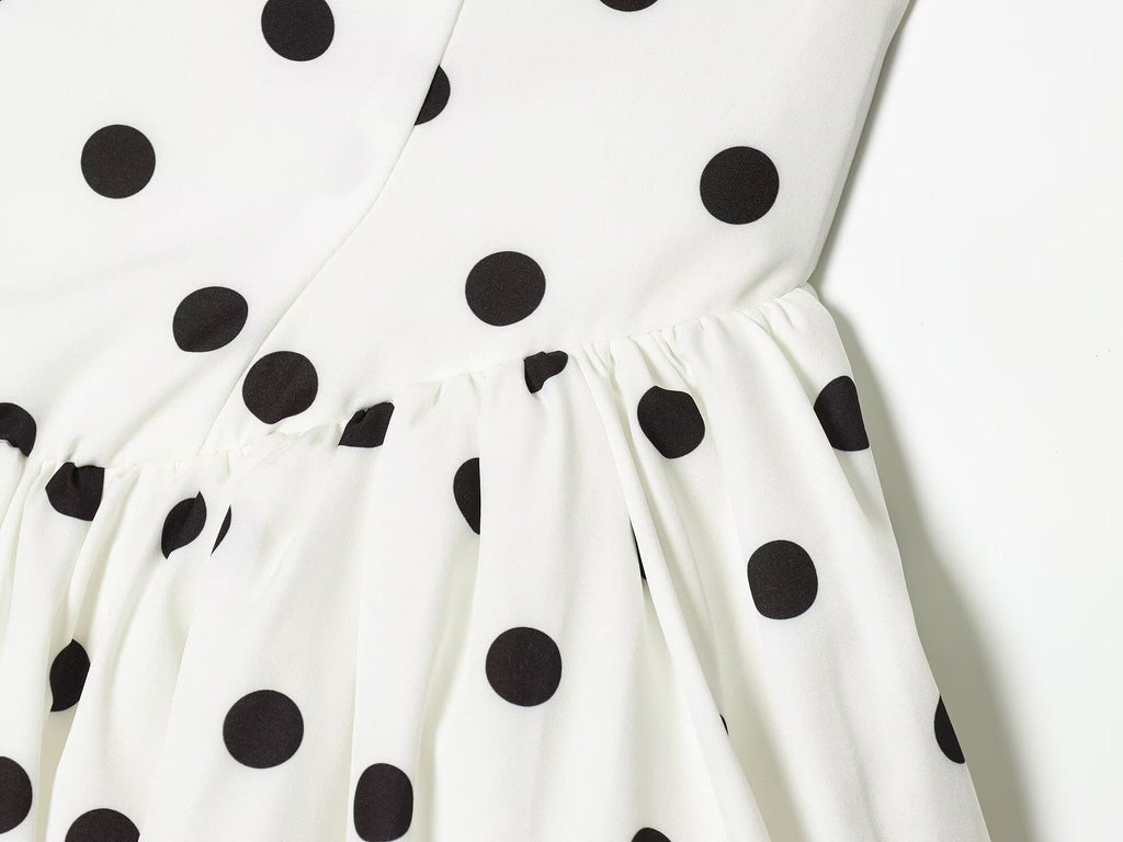 Women's polka dot halter neck mini dress