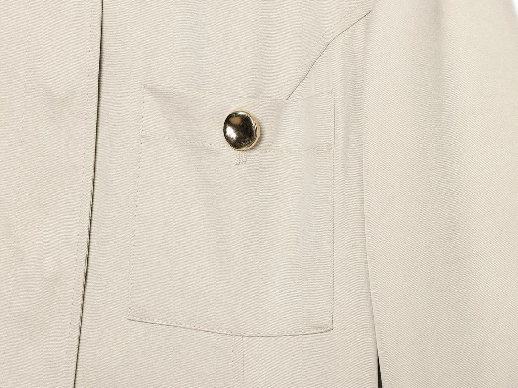 Women's pocket decoration slim stand collar jacket Coat
