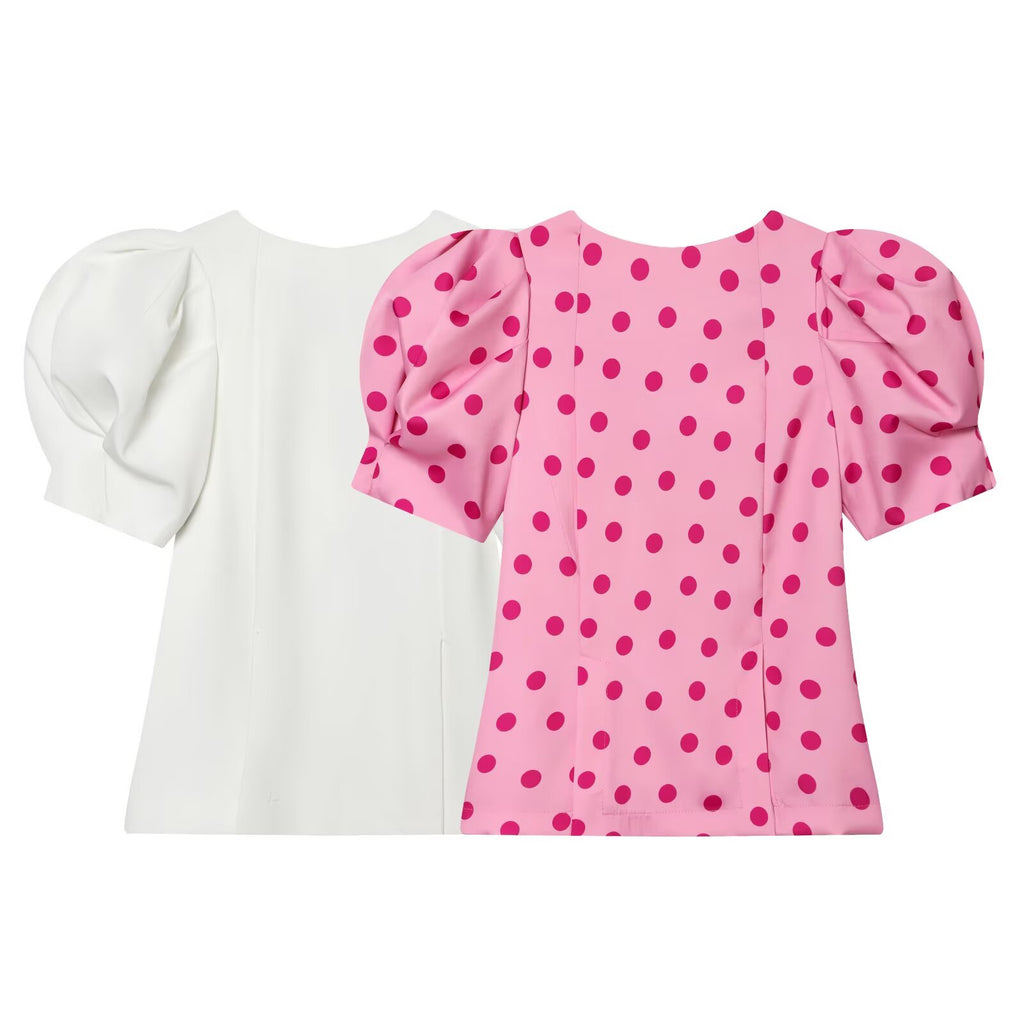 Women's bubble sleeve backless top