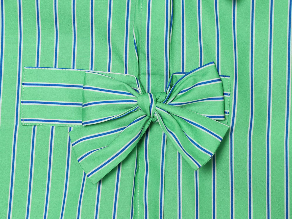 Women's bow decoration striped sleeveless shirt
