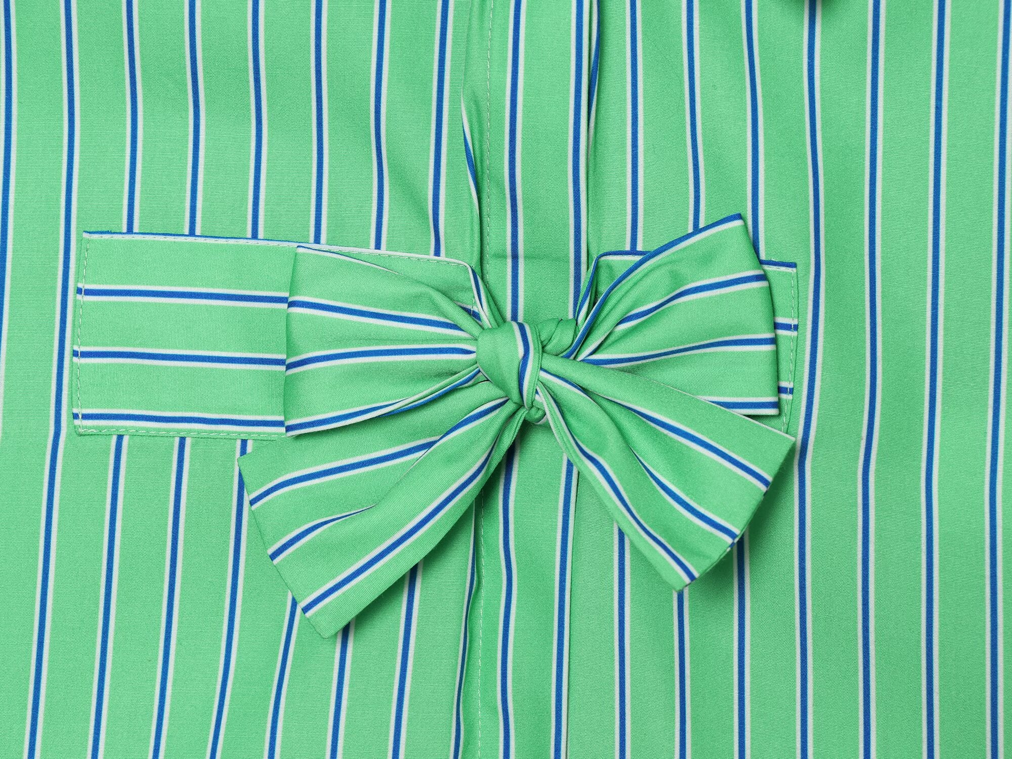 Women's bow decoration striped sleeveless shirt