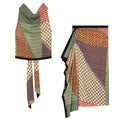 suit Women's 2 pieces printed hanging collar vest style top+skirt