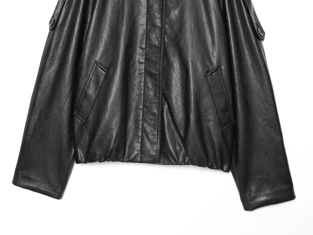 Women's casual versatile imitation leather jacket Coat