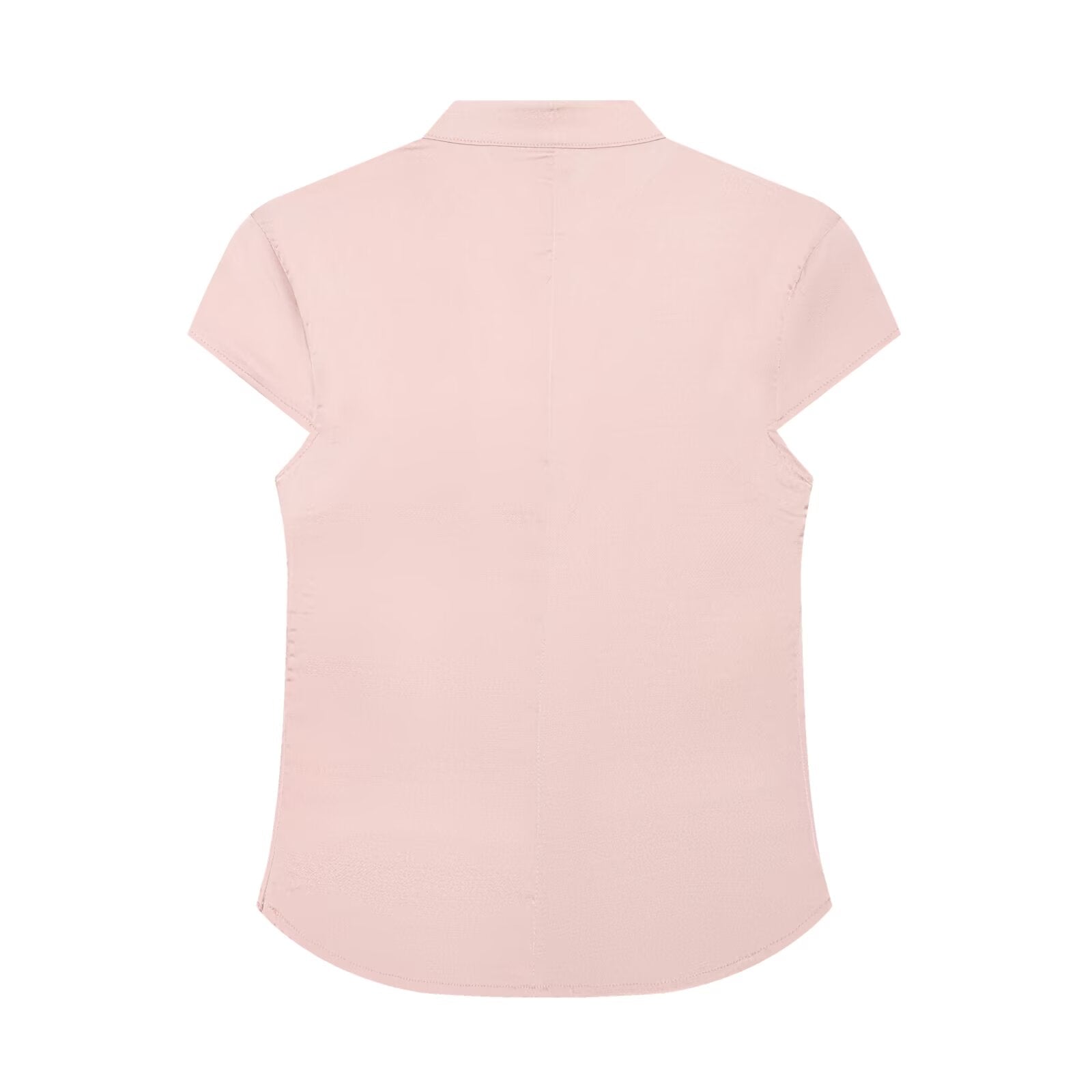 Women's satin textured short button top