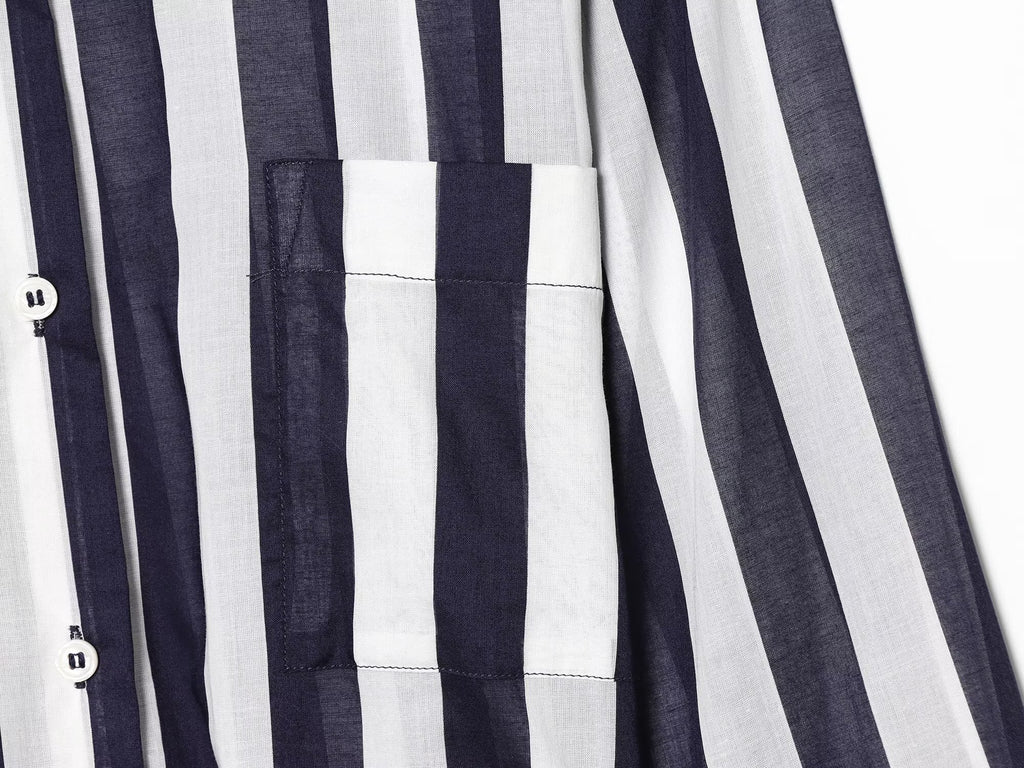 Women's With Belt Long Style Striped Shirt