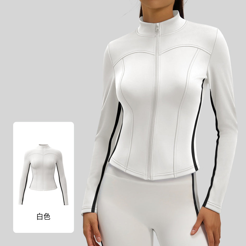 Women's new spring and autumn sports slim collar fitness coat