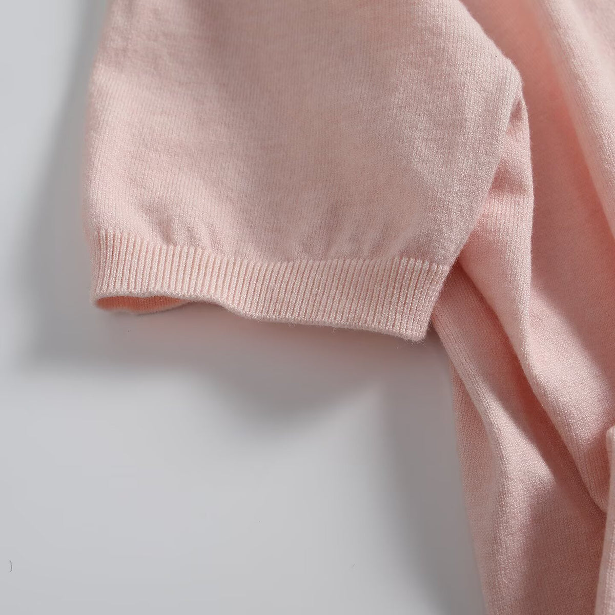 Women's Pile up collar Short Sleeve Knit Sweater