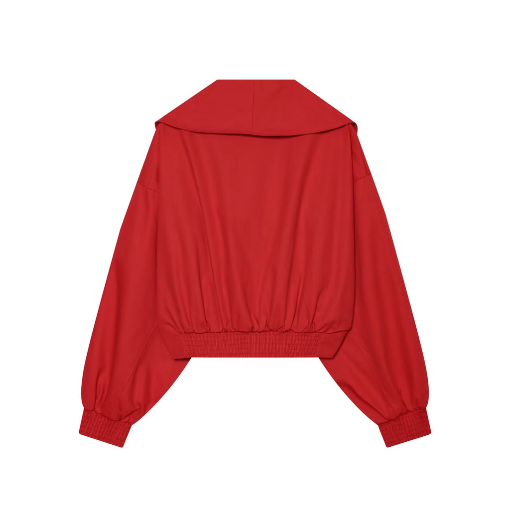 Women's long sleeved lapel short Coat