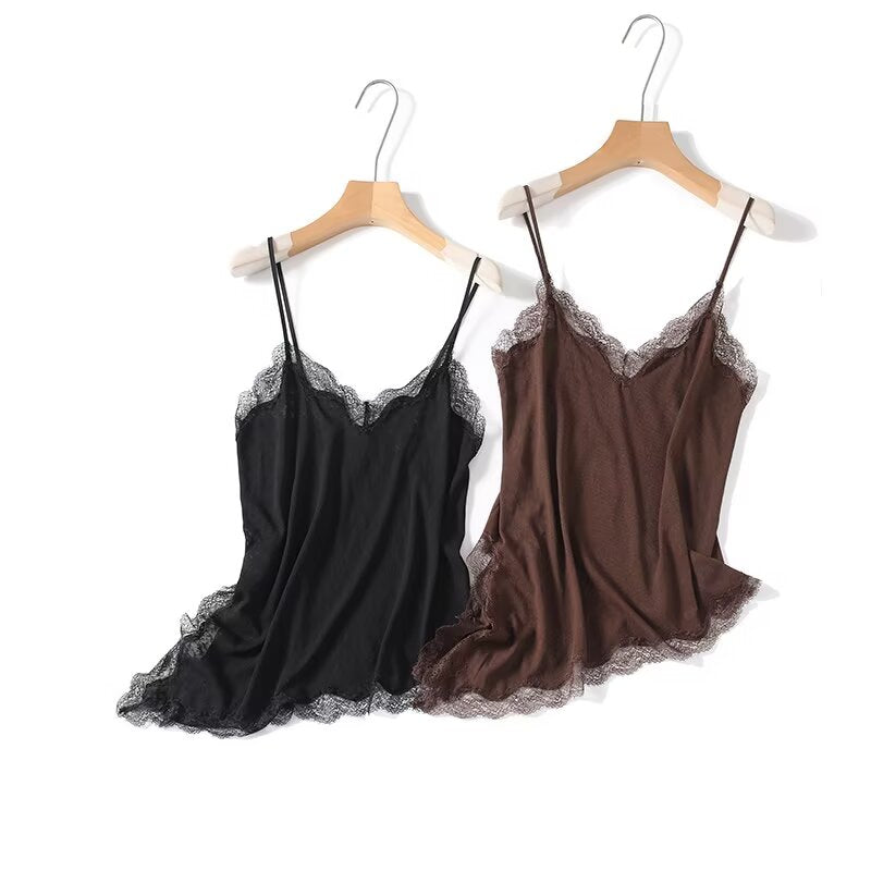 Women's sexy lace suspender top