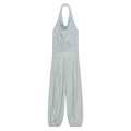 Women's striped linen blended lantern jumpsuit