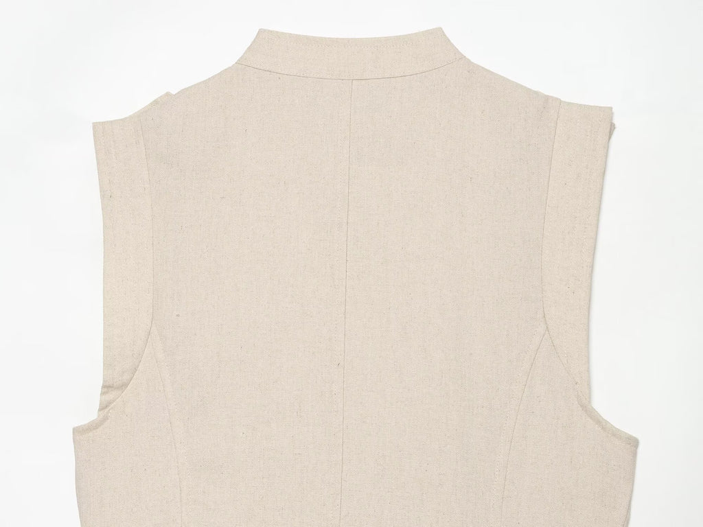 Women's rope knot linen blend mini dress