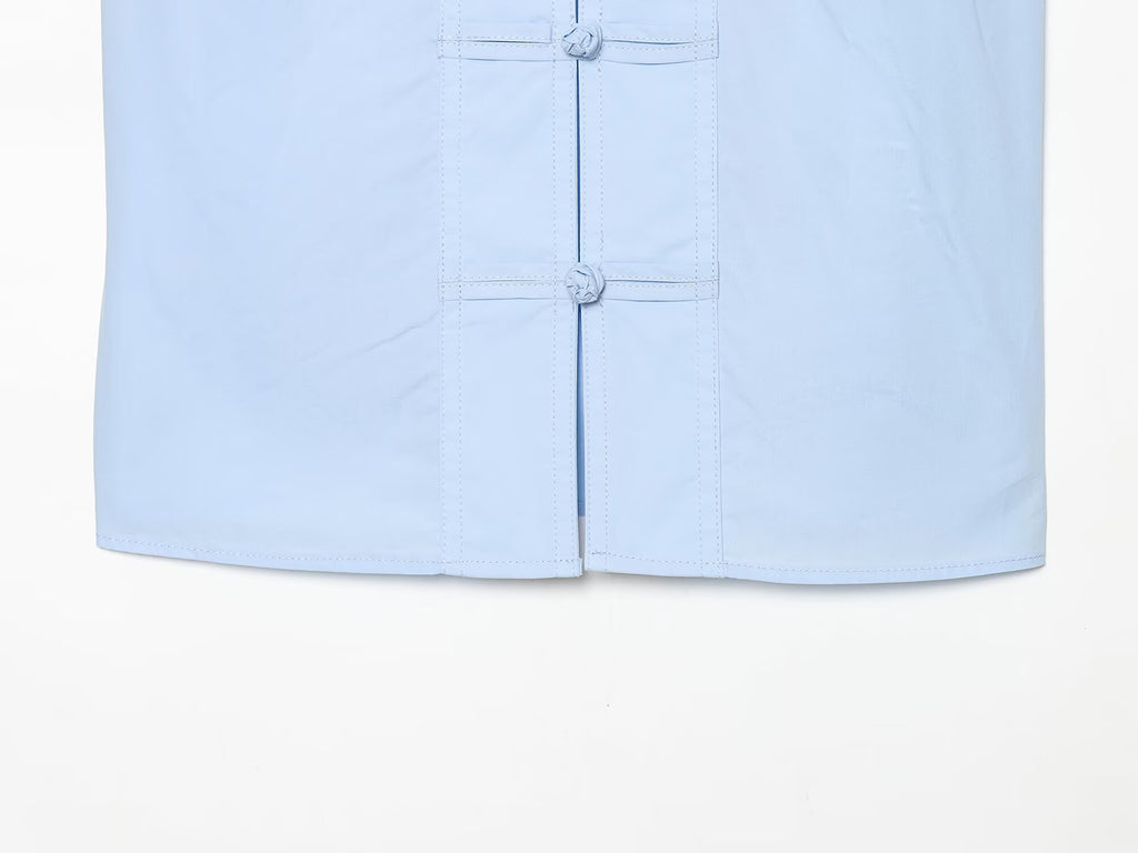 Women's rope knot decorative poplin shirt