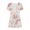 Women's ruffled V-neck printed dress