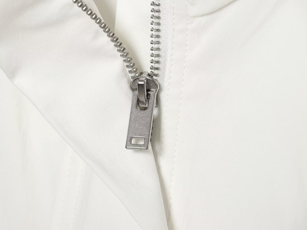 Women's Stand Collar Button Zipper Short Coat