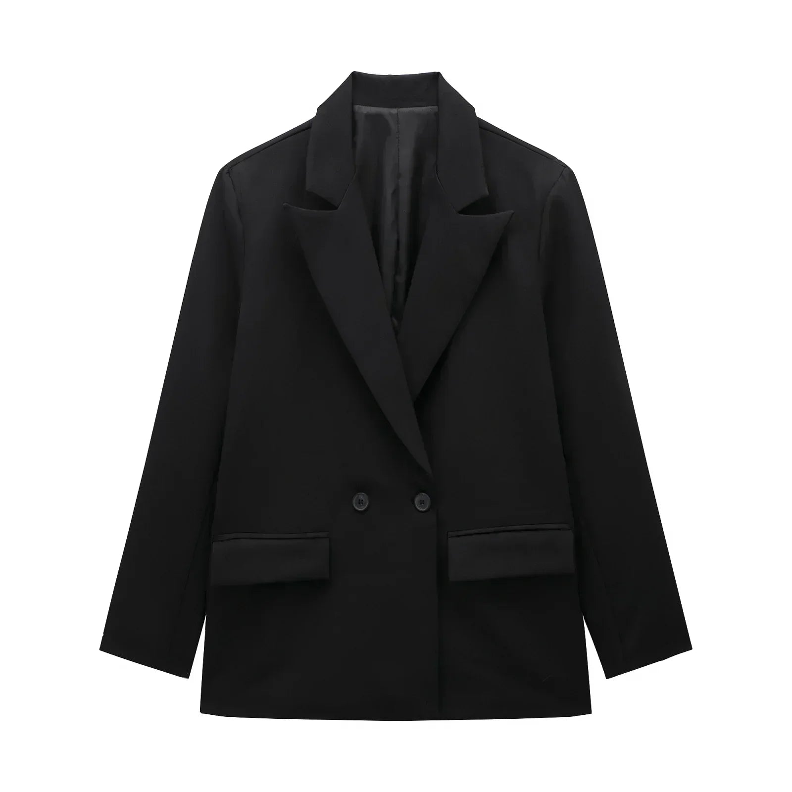 Women's New Fashion Flip Pocket Decoration Multi color Casual Double breasted Suit Coat Retro Long sleeved Women's Coat Chic Top