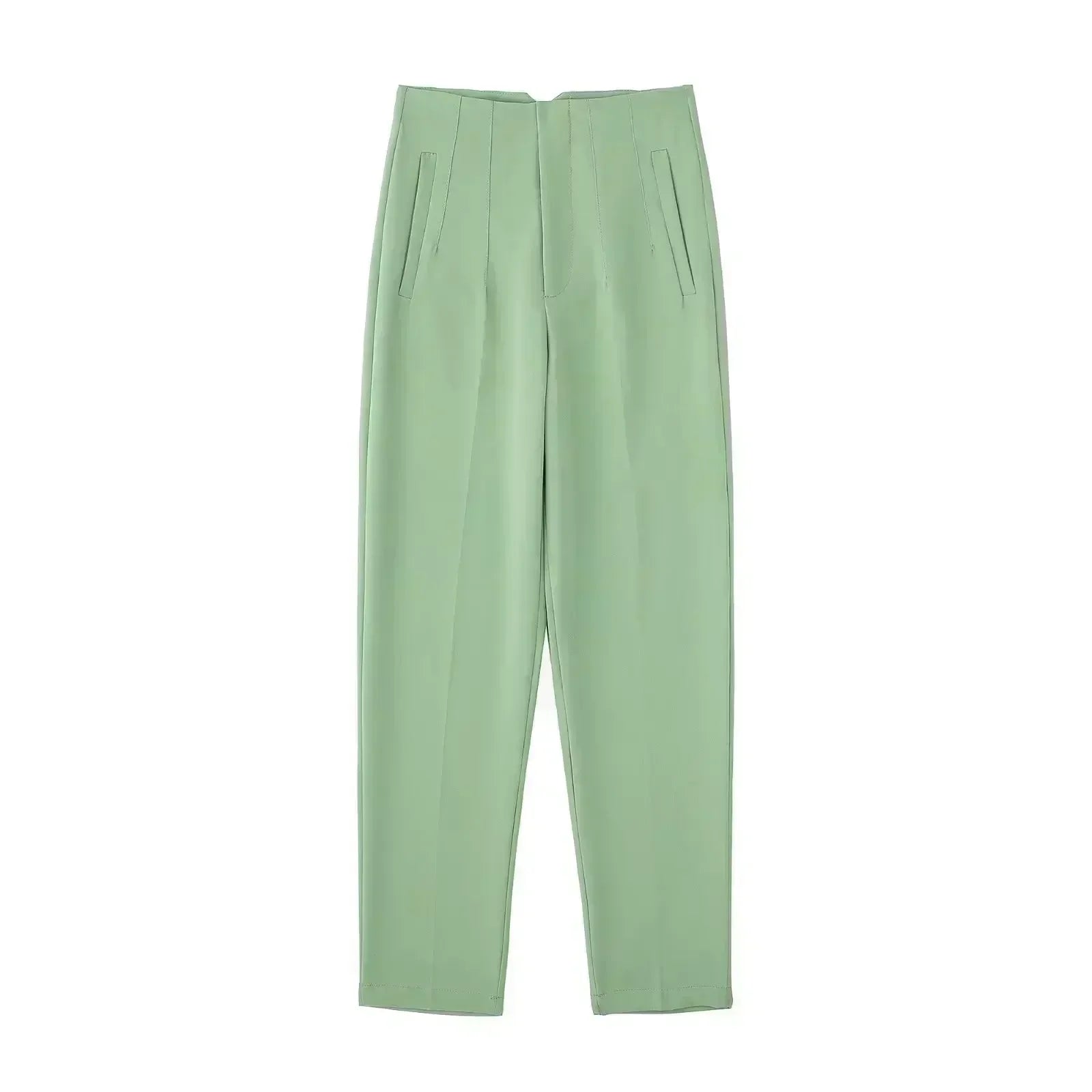 Woman Pants 2023 Chic Fashion Office Wear Pants For Women Vintage High Waist Zipper Fly Female Ankle Trousers Mujer