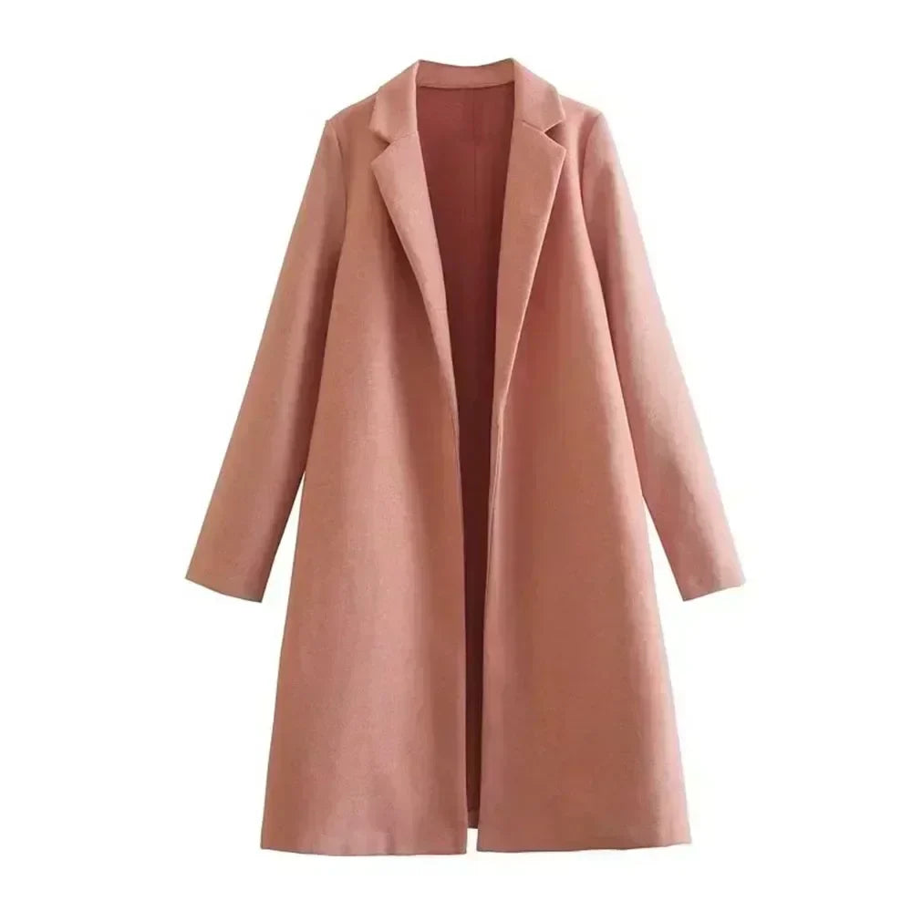 Women 2023 winter New Fashion Multi-Color Woolen Jacket Coat Vintage Long Sleeve Female Outerwear Chic Tops