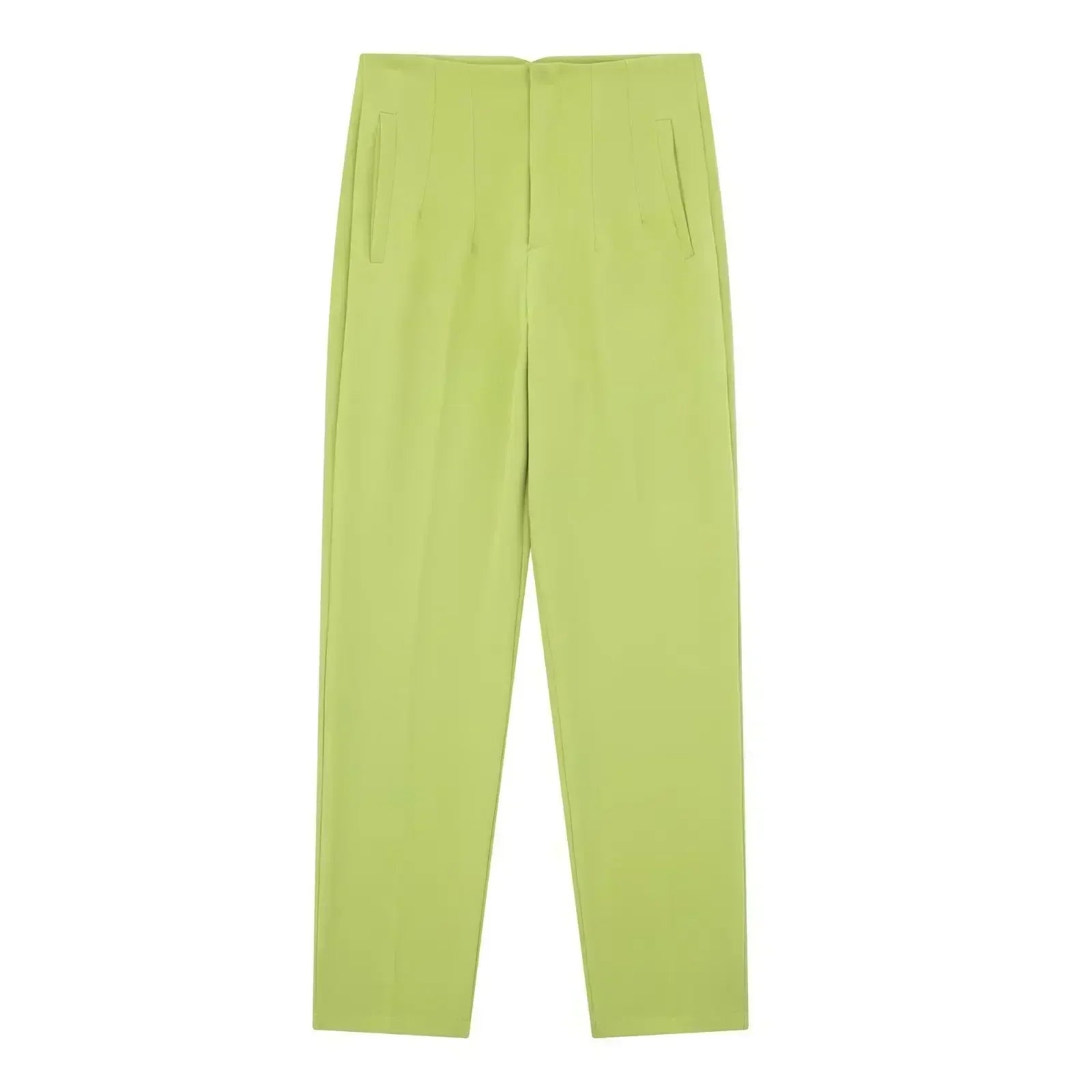Woman Pants 2023 Chic Fashion Office Wear Pants For Women Vintage High Waist Zipper Fly Female Ankle Trousers Mujer