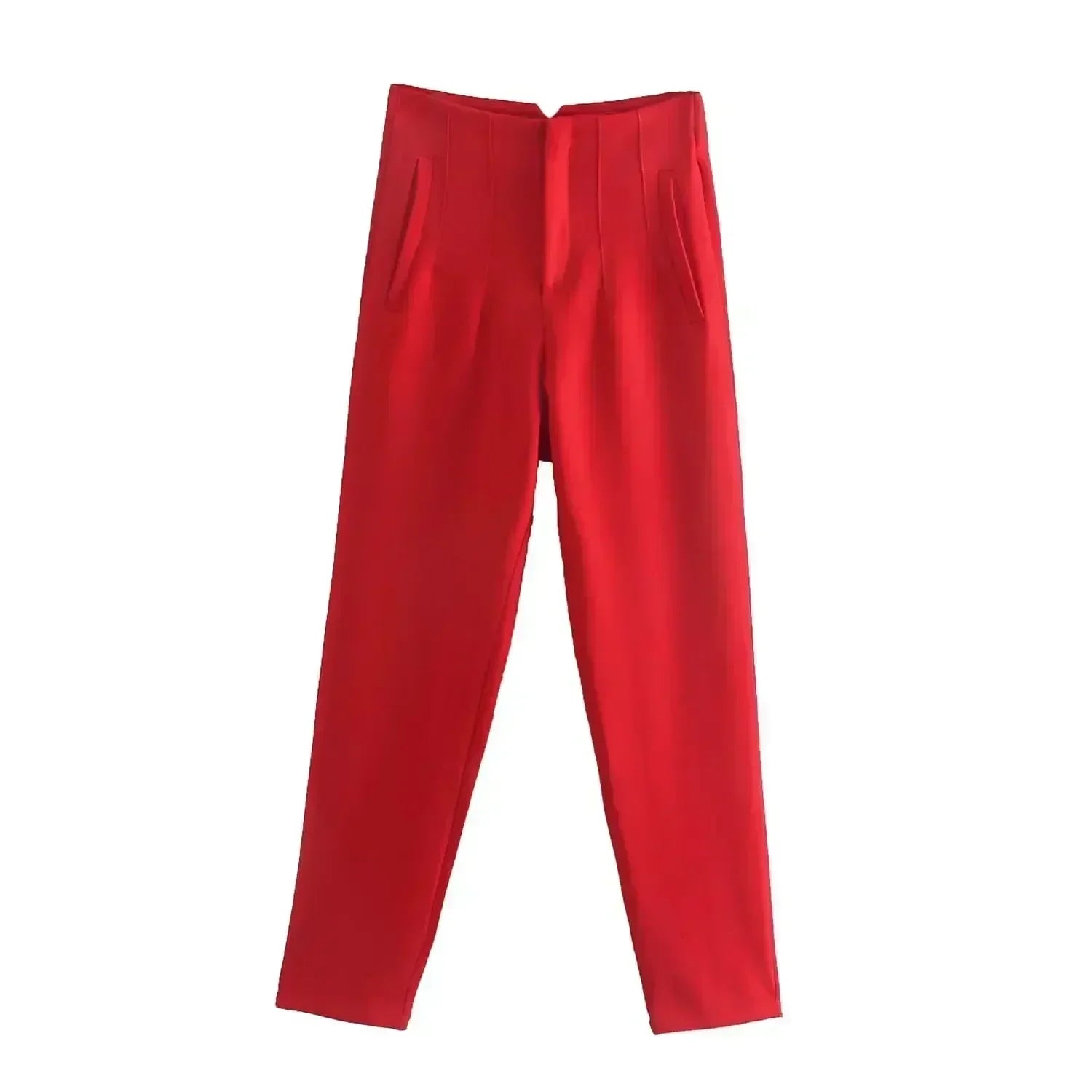 Woman Pants 2023 Chic Fashion Office Wear Pants For Women Vintage High Waist Zipper Fly Female Ankle Trousers Mujer