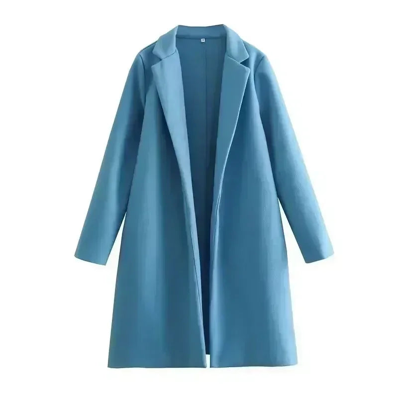 Women 2023 winter New Fashion Multi-Color Woolen Jacket Coat Vintage Long Sleeve Female Outerwear Chic Tops