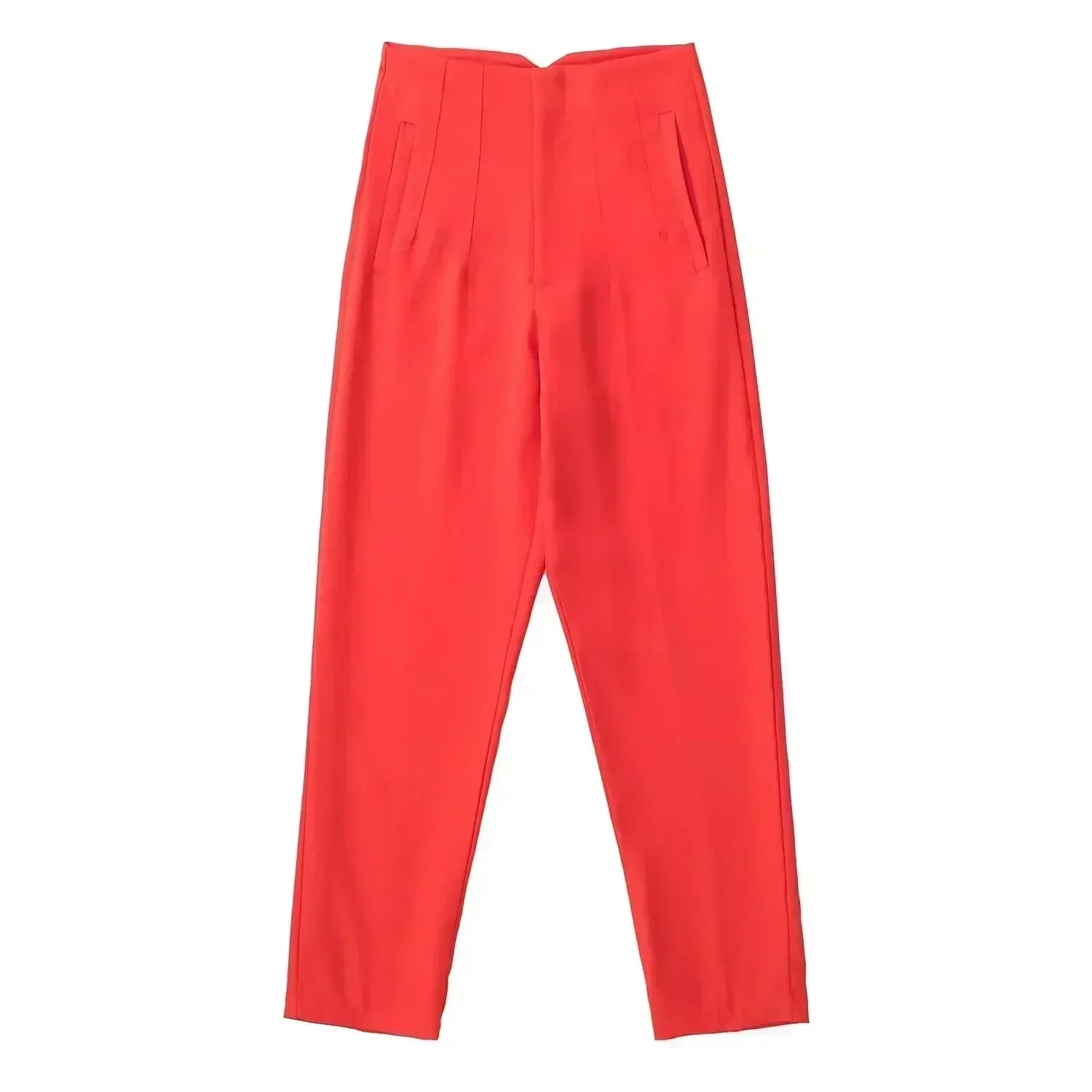 Woman Pants 2023 Chic Fashion Office Wear Pants For Women Vintage High Waist Zipper Fly Female Ankle Trousers Mujer