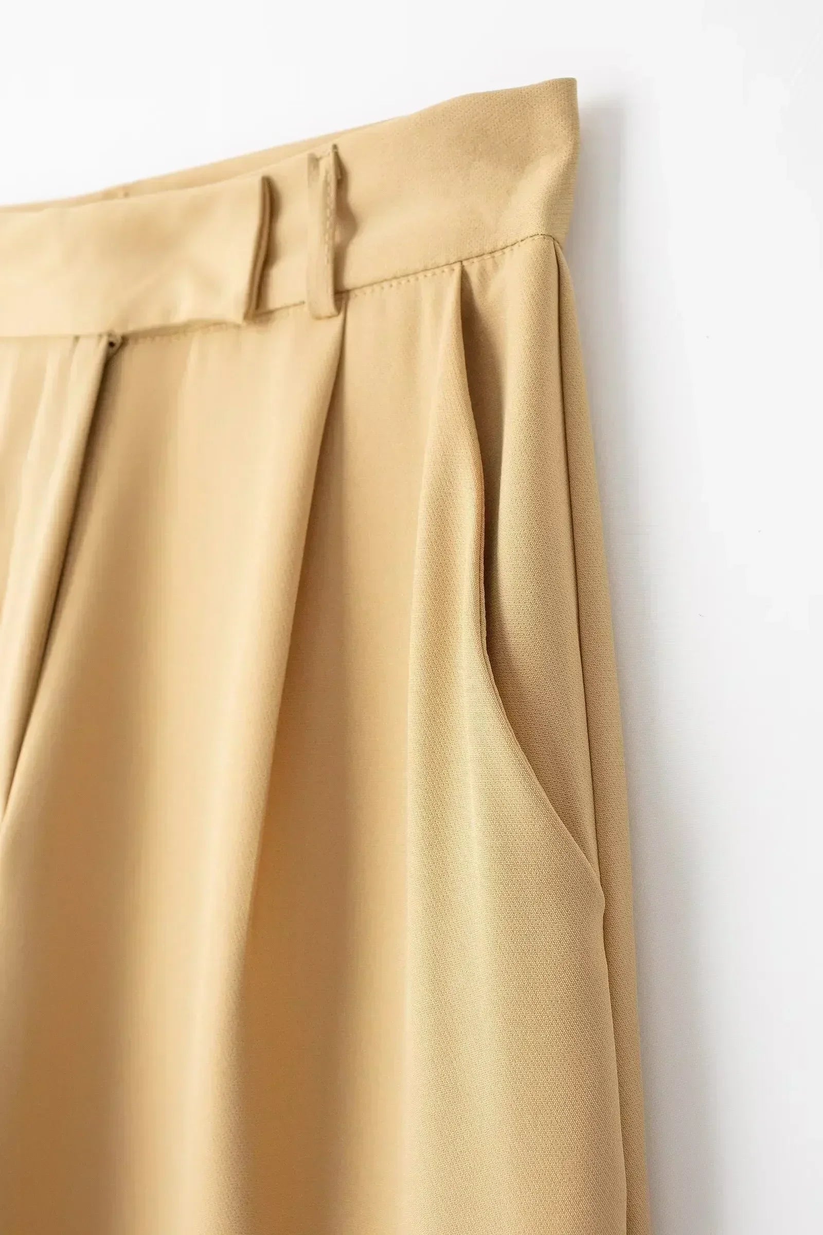 Women's 2024 New Fashion Multicolor Loose Side Pocket Casual Pleated Wide Leg Pants Retro High Waist Zipper Women's Pants