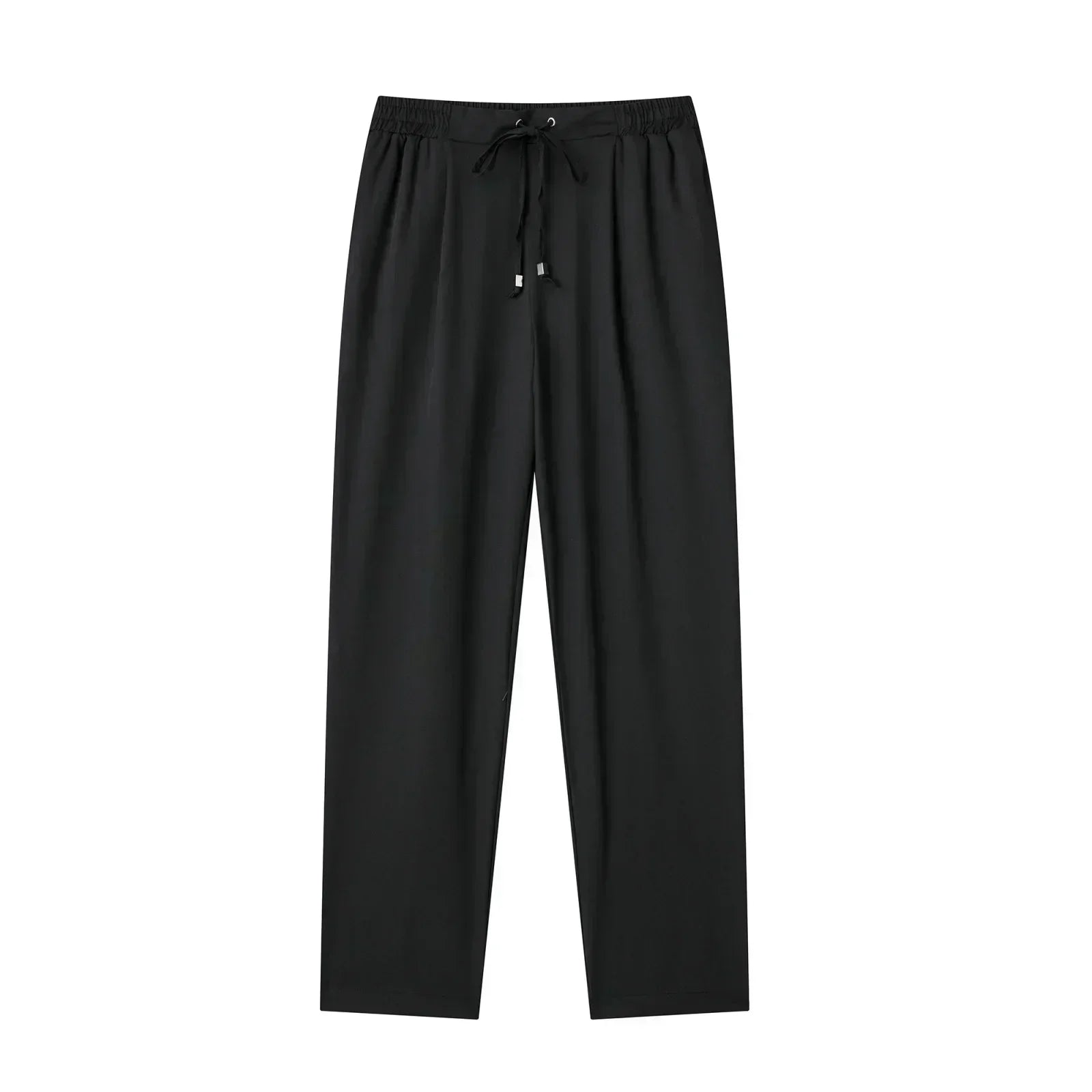Women's New Chic Fashion Side Pocket Decoration Casual Pants Vintage High Elastic Waist Drawstring Women's Ankle Pants