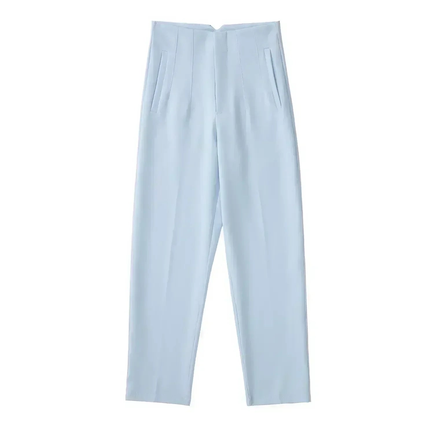 Woman Pants 2023 Chic Fashion Office Wear Pants For Women Vintage High Waist Zipper Fly Female Ankle Trousers Mujer