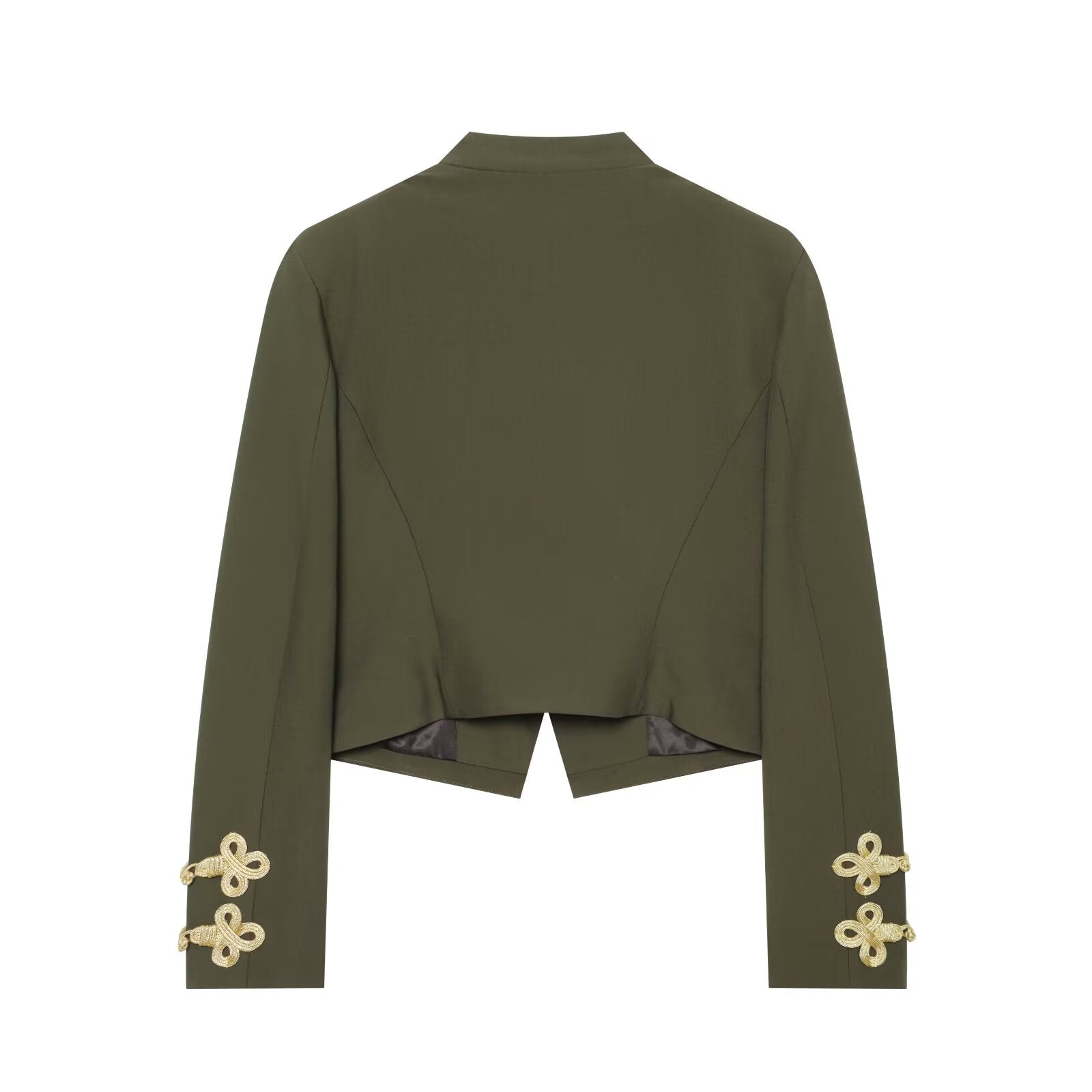 Women's slim O Neck rope knot buckle Blazer Coat