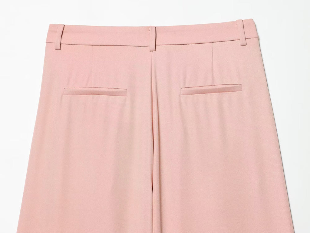 Women's loose pleated wide leg pants