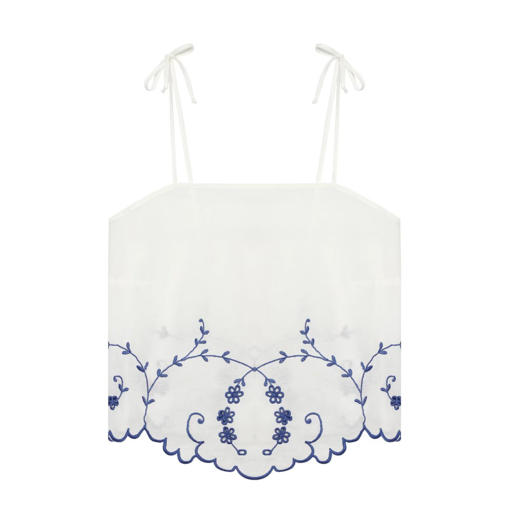 suit Women's 2 pieces linen blend embroidered top+Shorts