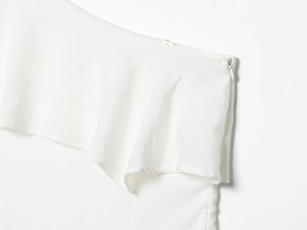 Women's linen blend asymmetrical dress