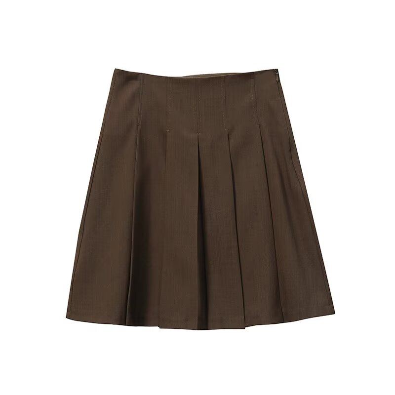 Women's slim versatile pleated mini skirt