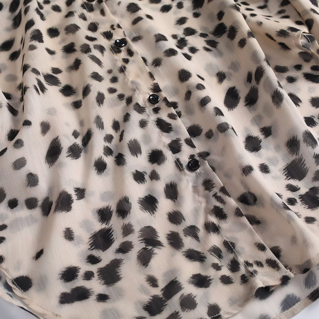 Women's vacation style animal print striped shirt
