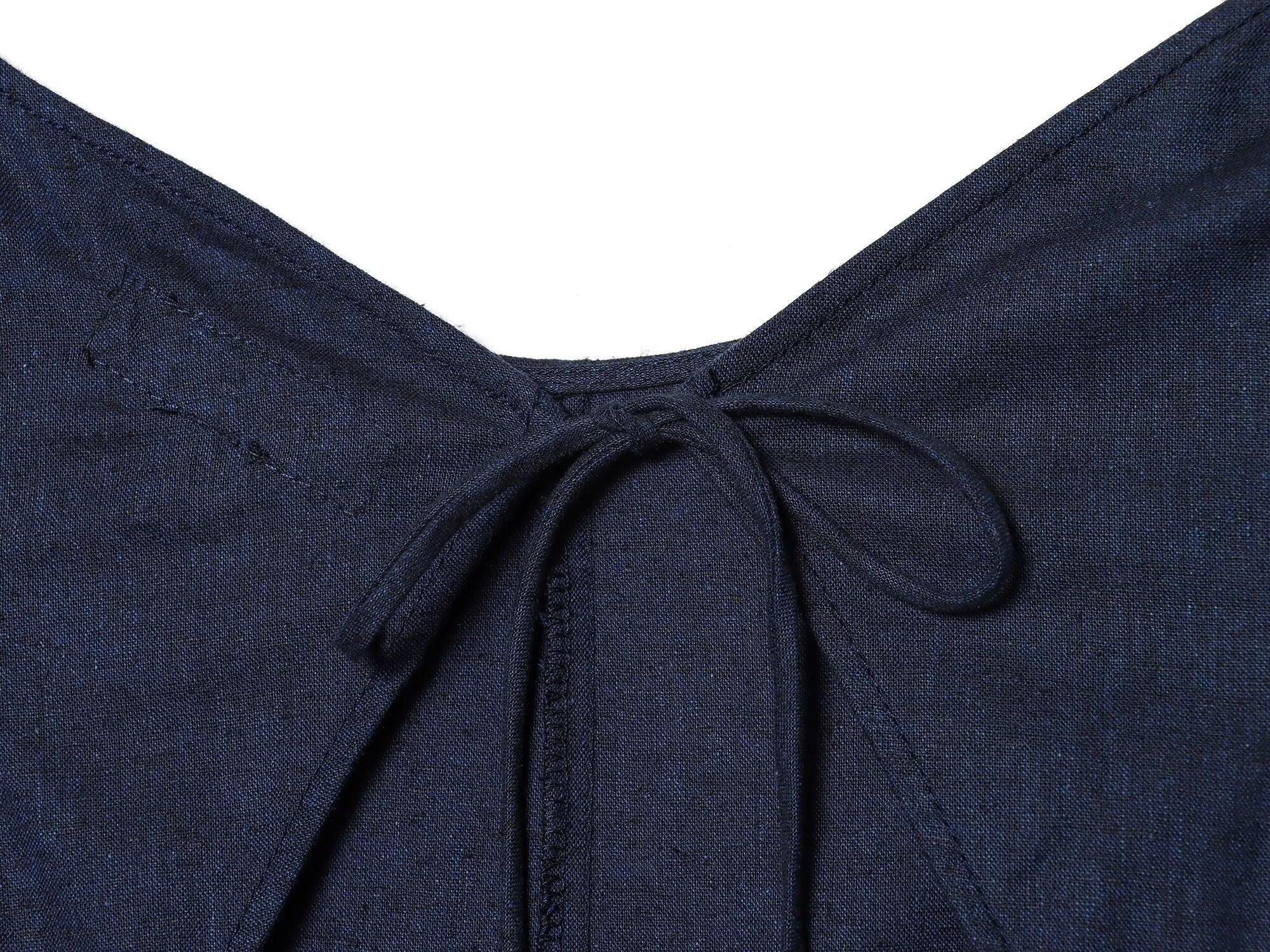 Women's backless linen blended MIDI dress