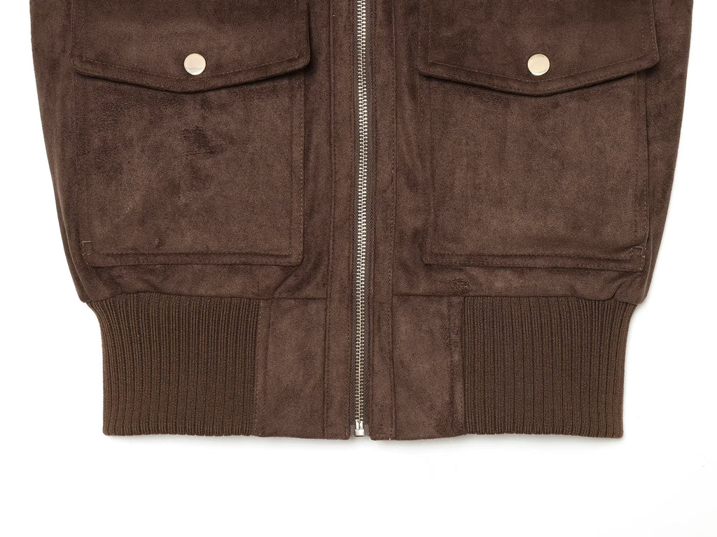 Women's sleeveless suede texture effect vest