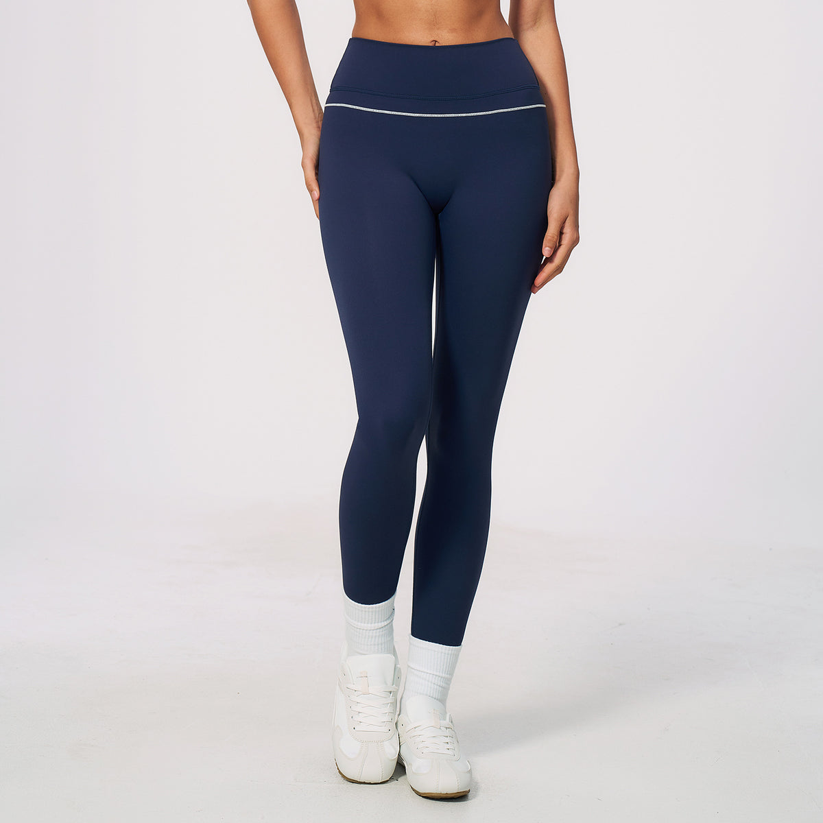 Women's new sanded breathable belly lift hip exercise yoga pants