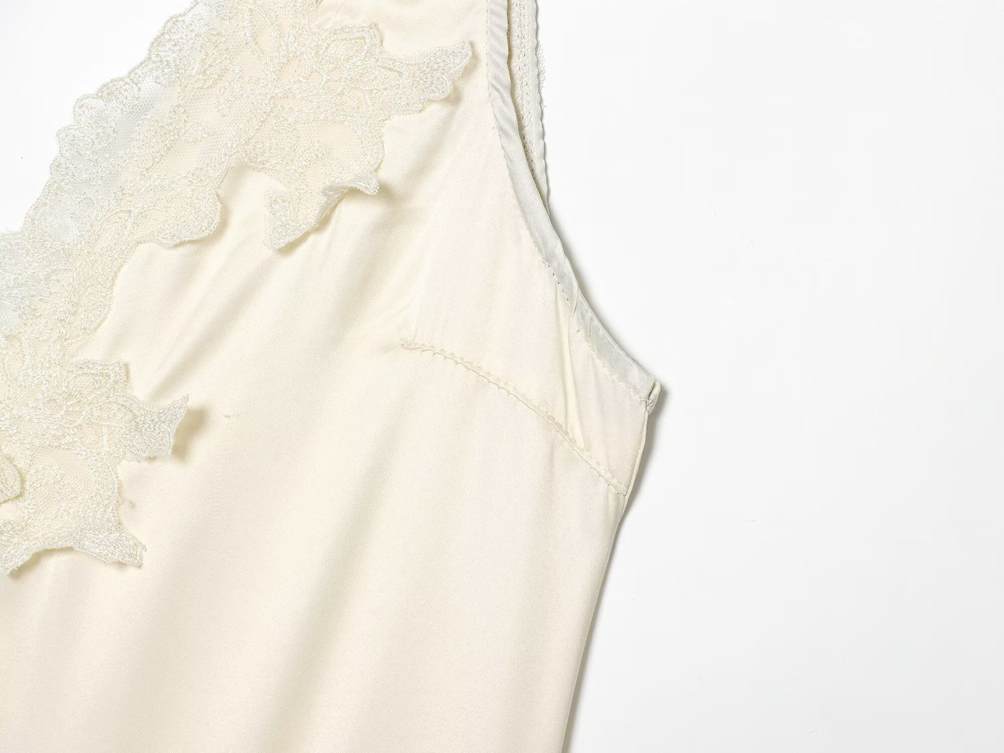 Women's lace decorated satin textured bodysuit