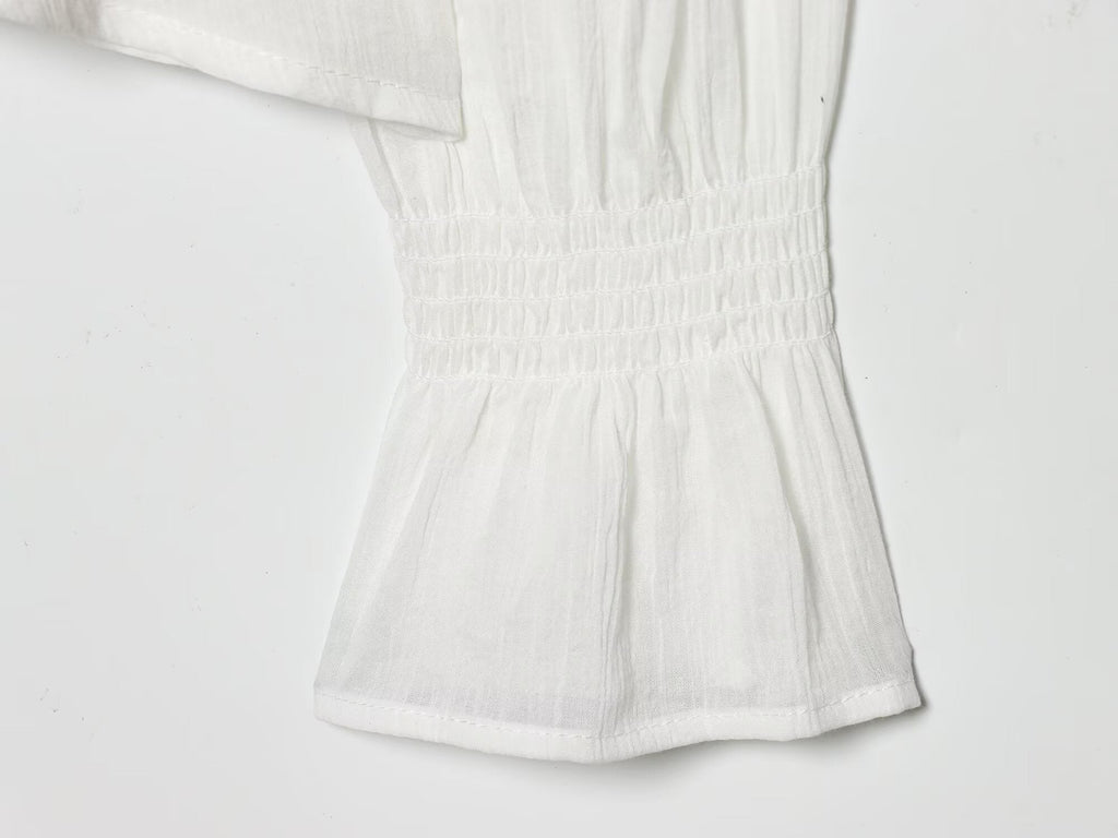 Women's layered decorative embroidered chiffon shirt
