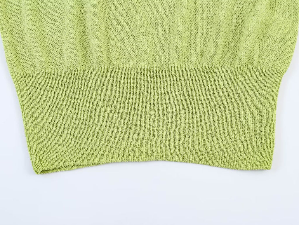 Women's knot decoration sleeveless knitted top