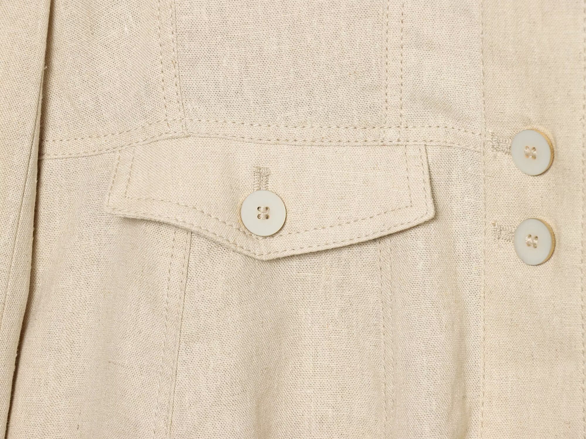 Women's linen blended slim stand collar Coat