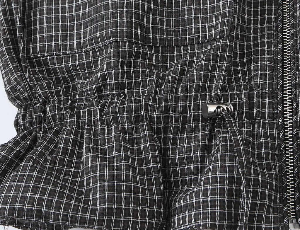 Women's Plaid Stand Collar Cotton Jacket Coat