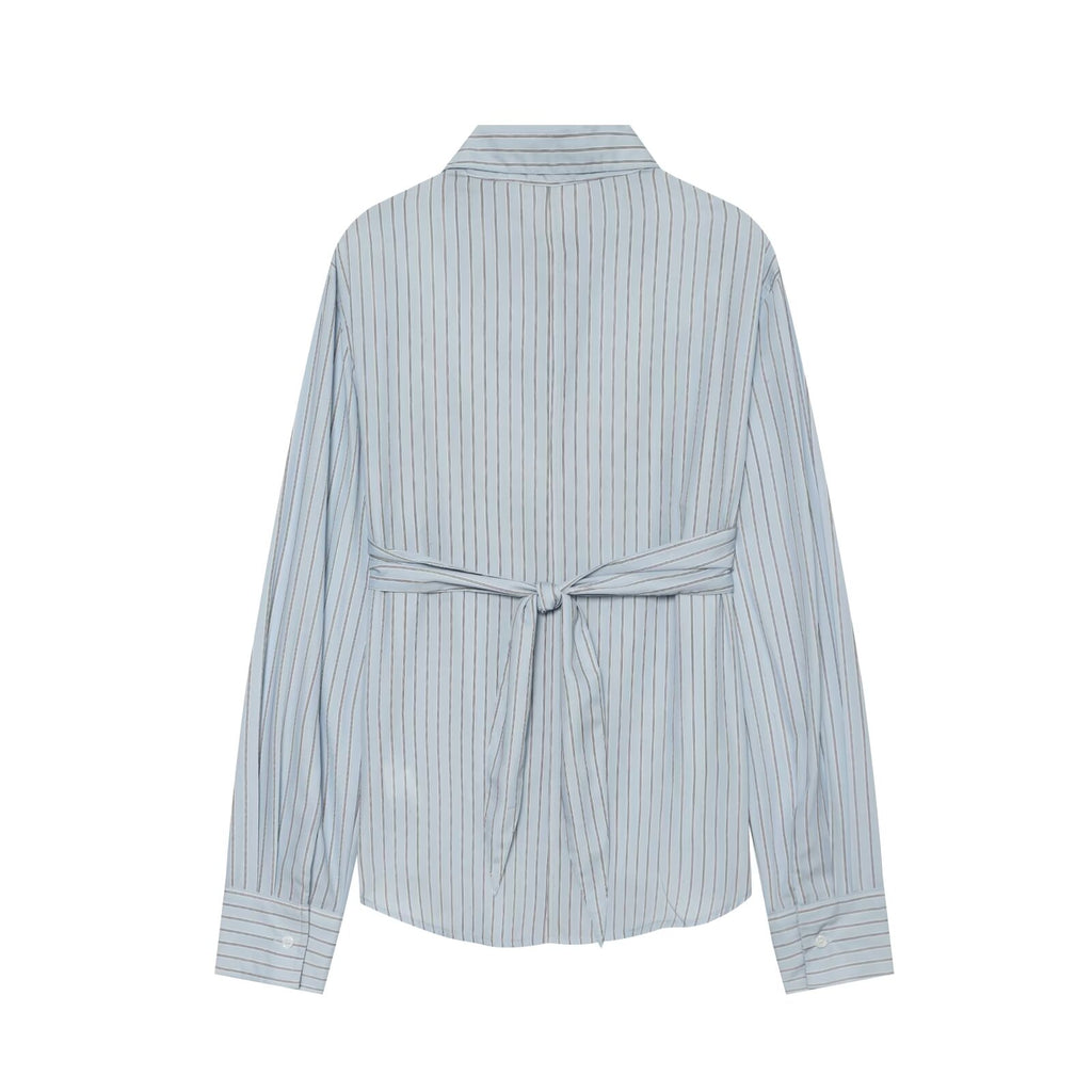 Women's layered decorative striped shirt